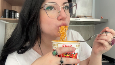 Eating My Favorites Spicy Noodles