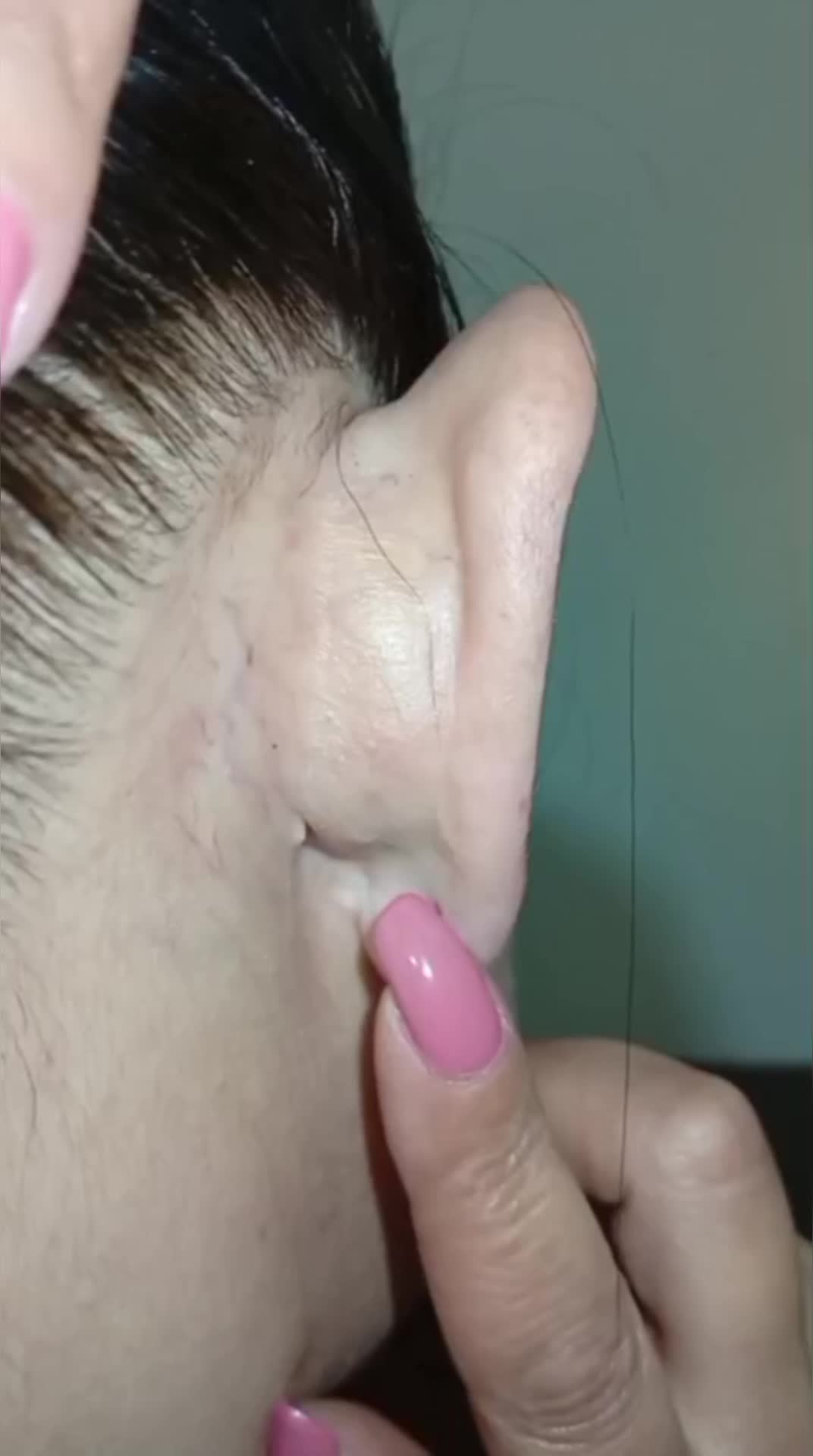 Ears Up Close With And Without Earrings
