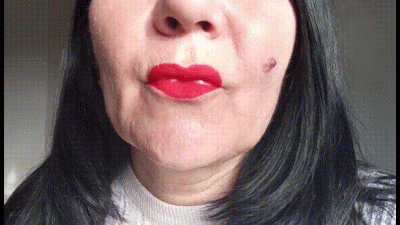 Smoking Up Close Red Lips
