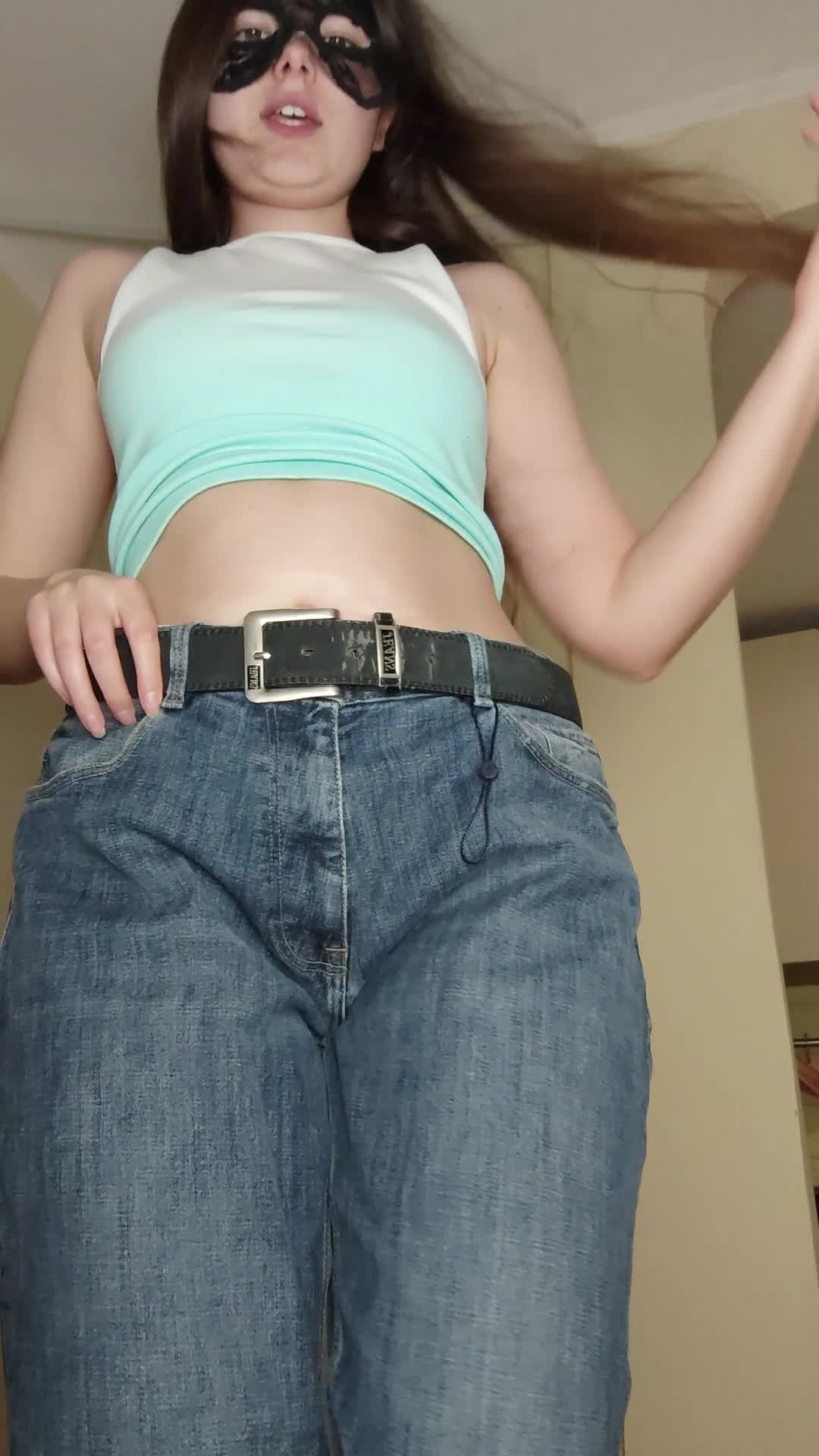 Custom Jeans Top Fetish On Take Off Belt Falling Ass Chafing Front Back Talking