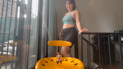 Asian Giantess Is Back From The Gym And Horny