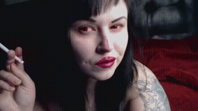 Goth Red Eyes Smoke
