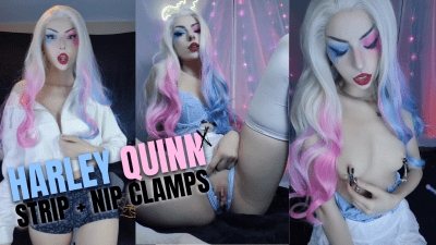 Pastel Harley Stripping With Nipple Teasing