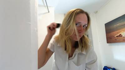 Danielle Brushing Her Hair In The Mirror 3