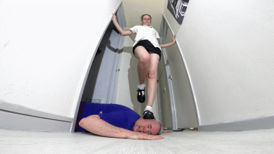 Schoolgirl Danielle Walking Back & Fourth Over Her Slaves Hands & Fingers Floor Cam
