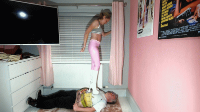 Danielle Pink PVC Pants & Chunky White Boots Trample