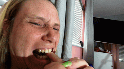 Danielle Bites Her Slaves Fingers