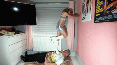 Danielle Silver Mini Skirt & Chunky White Boots Trample