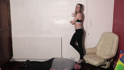 Danielle Steps On Her Slaves Head