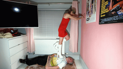 Danielle Red Dress & Chunky White Boots Trample