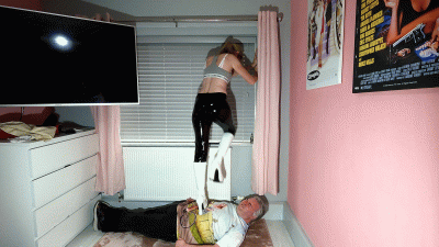 Danielle Black PVC Pants & Chunky White Boots Trample