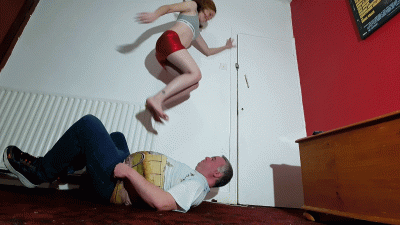 Danielle Jumping Up & Down On Her Slaves Body Floor Cam