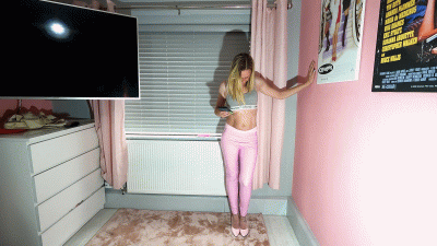 Danielle Trampling In Pink Pants & Heels
