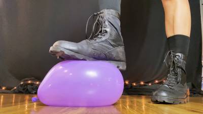 Popping Balloon With Combat Boots