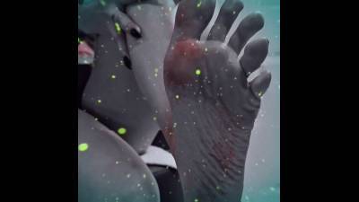 Massaging Creamy Lotion Between Toes