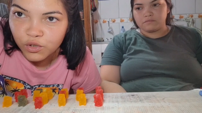 Rubber Men Are Devoured By 2 Hungry Girls