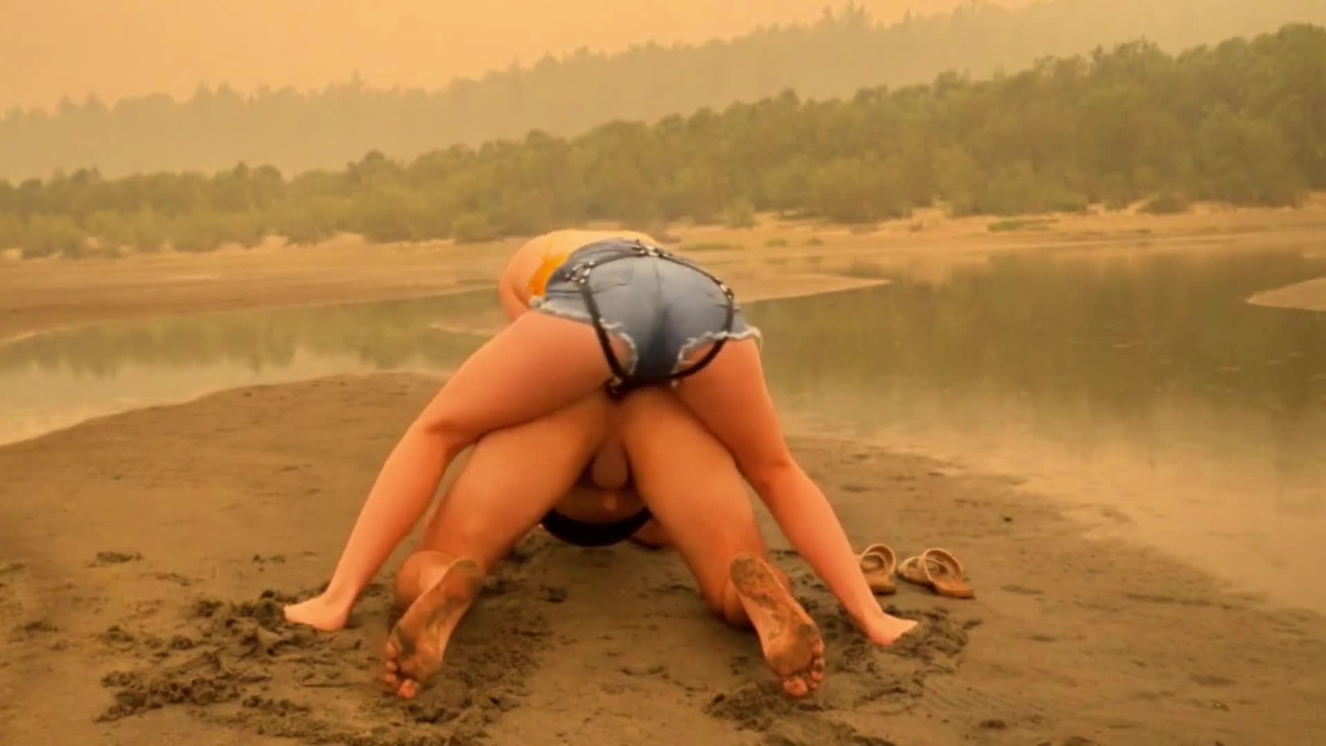 Pegging Her Slave Outdoor