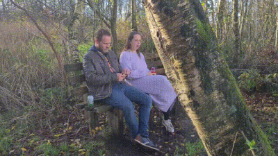 Voyeur, Couple Caught On Camera! She Jerks Him Off And Sucks Him Until She Has Her Mouth Full Before They Leave Again