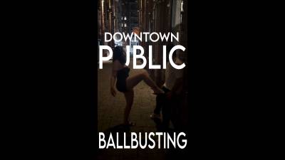 Brutal Public Ballbusting Beatdown- Double Femdom Spitting, Face Slapping & Cbt- Featuring Goddess Jay