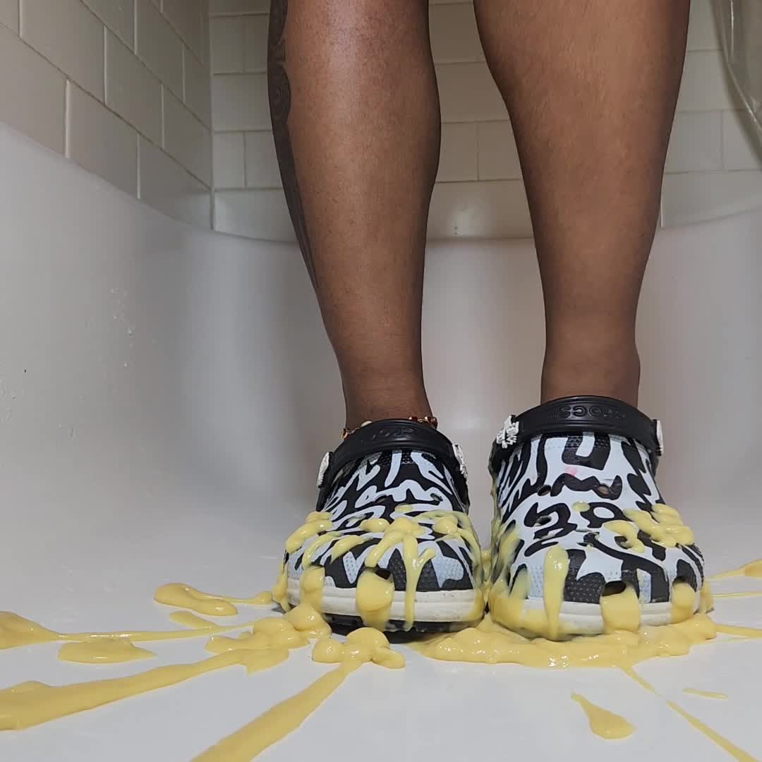 Pudding Bursting Through My Crocs