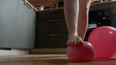 Feet Start Using Balloons, Try To Burst The Balloon