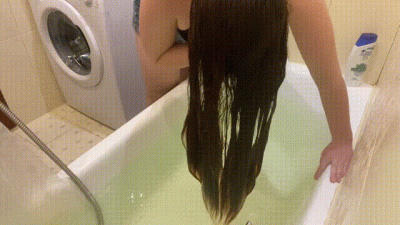 Hair Washing And Fighting With Creature Underwater