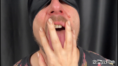 Slave Licks Long Tongue Sexy Female Hands With Fingernails Polish- Boy Bites Stepmom Fingers, Show Middle Finger Of Hand, Lick Sexy Wrists, Seduction By Hands, Natural Nails On Finger Without Coating