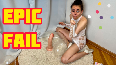 I Blow Condoms With My Mouth, A Big Dildo And An Epic Fail 4K