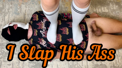 I Trample The Slave Body With My Feet In White Socks And Spank His Ass, Kicking Cock 4K