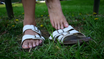 Sandal Shoeplay On A Hiking Trail