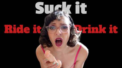 Chastity Maintenance Day: He Sucks It, Rides It, Cums In The Cup, Drinks It Down