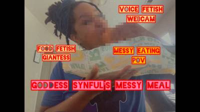 Goddess Synful's Messy Sandwich Feast: Voice Tease, Food Fetish Devour & Webcam Domination
