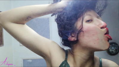 Red Lipstick Face Fetish On Glass Saliva Mouth Expressions