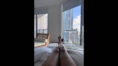 Bratty Hotel Toe Tease With A Luxury Skyline View