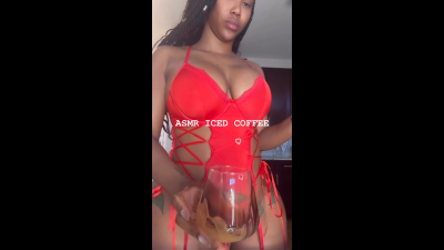 ASMR Making Iced Coffee In Lingerie