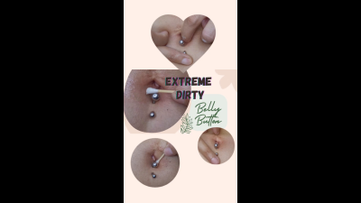 Closeup Extreme Dirty Belly Button And Cleansing Treatment