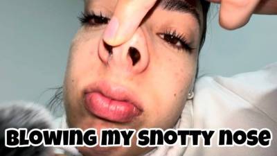 Nose Fetish & Messy Snot Explosion
