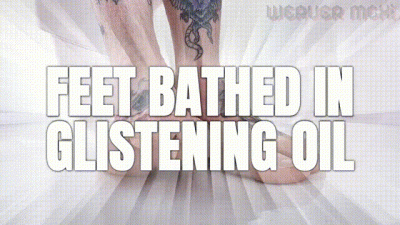 Feet Bathed In Glistening Oil