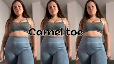 Cameltoe With Leggings Blue