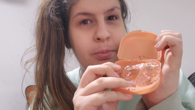 Retainer Fetish Clip With Close-Up Dental View