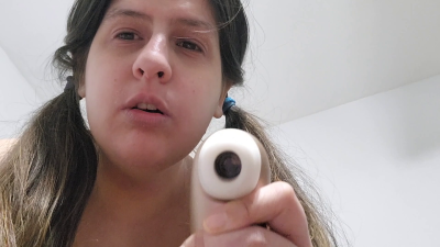 Chubby Girl Using Her New Pink Vibrator (Hairy Pussy)