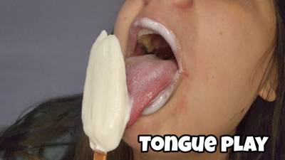 Tongue Fetish Licking An Ice Cream