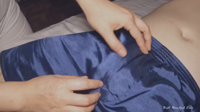 Sexiest Handjob You'll Ever See In Silky Boxers With Oil