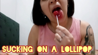 Playing With A Lollipop And My Tits