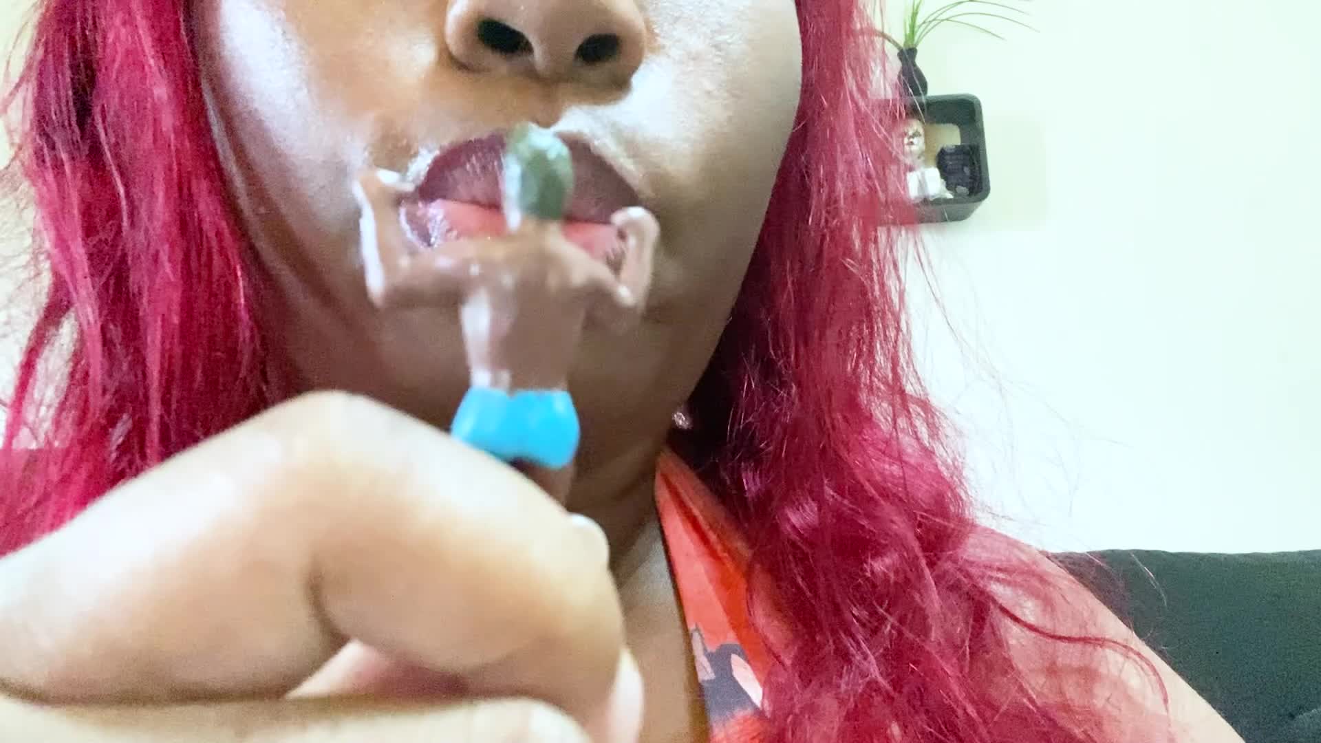Living Candy: Tiny Human In Giantess Mxdominion's Mouth