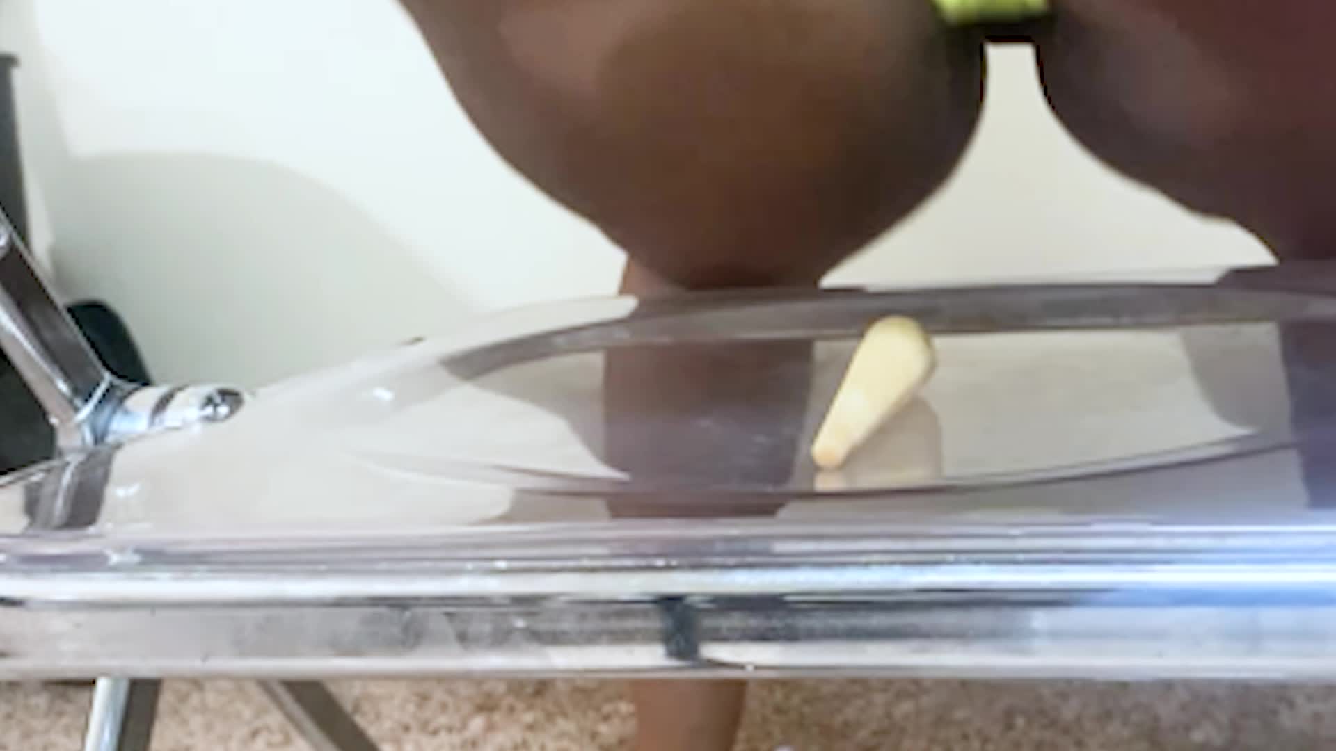 Food And Object Crush- Crushing Japanese Snacks On A Clear Chair With Bubble Butt Femdom, Ass Squishing, Ass Fetish