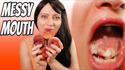 Peach Mess In My Mouth! ASMR Loud Chewing And Juicy Close-Up