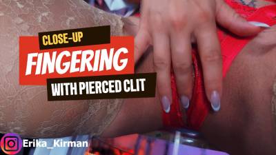 Close-Up Fingering With Pierced Clit