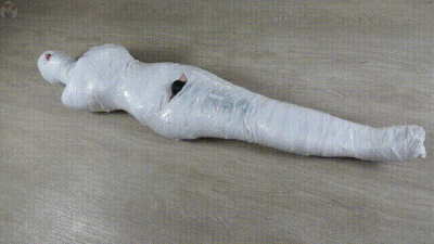 White Stretch Film Shell, Orgasm From Vibrator