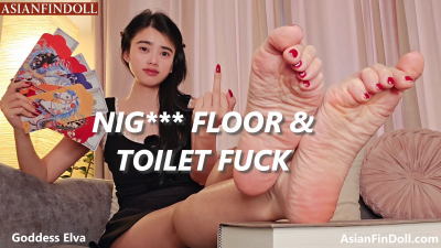 Asian Goddess Extreme Black Slave Humiliation- Floor & Toilet Fuck Training. Mandarin With English Subtitle